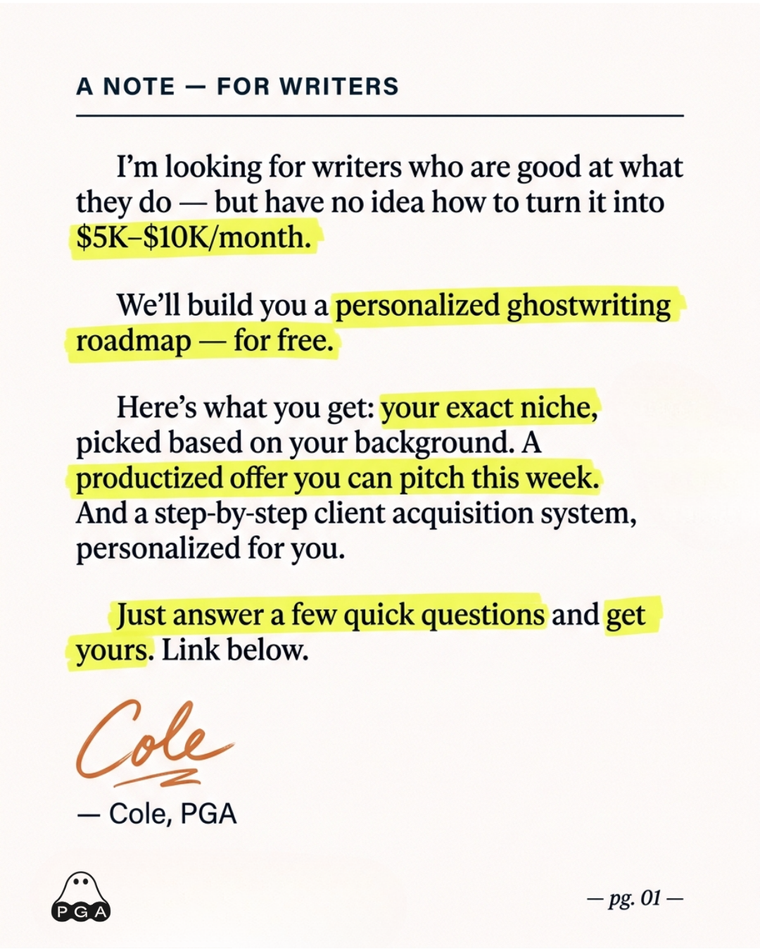 Nicolas Cole Facebook ad
