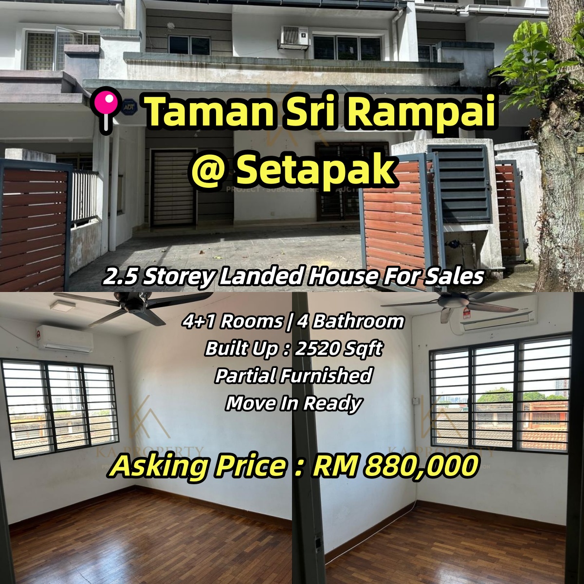 KA Property Facebook ad: Spacious 2.5 Storey Landed House For Sale