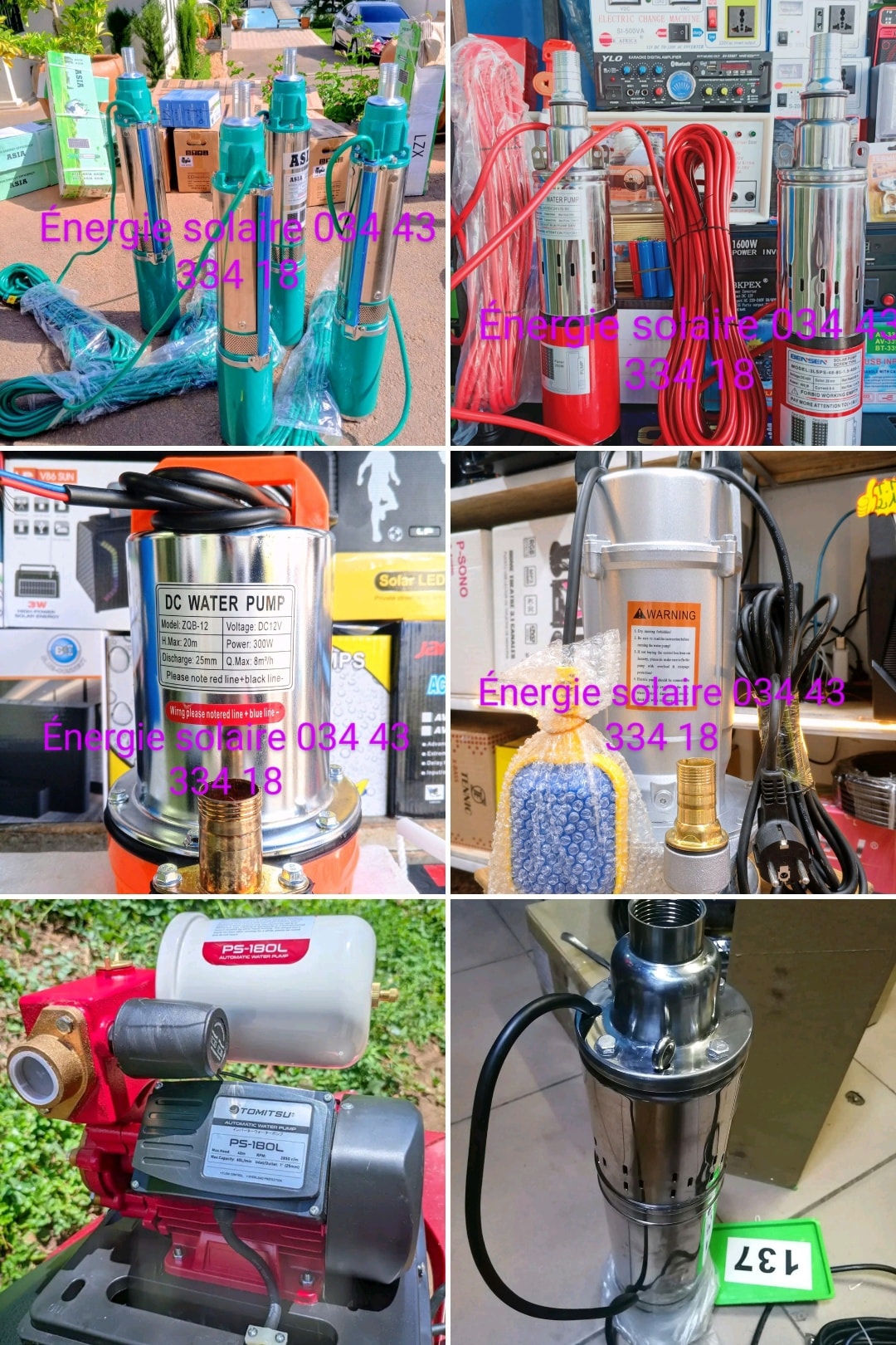 Kit Solaire Complet 034 43 334 18 Facebook ad: POMPE IMMERGÉE SOLAIRE SY MANDEHA COURANT, SURPRESSEUR 220V