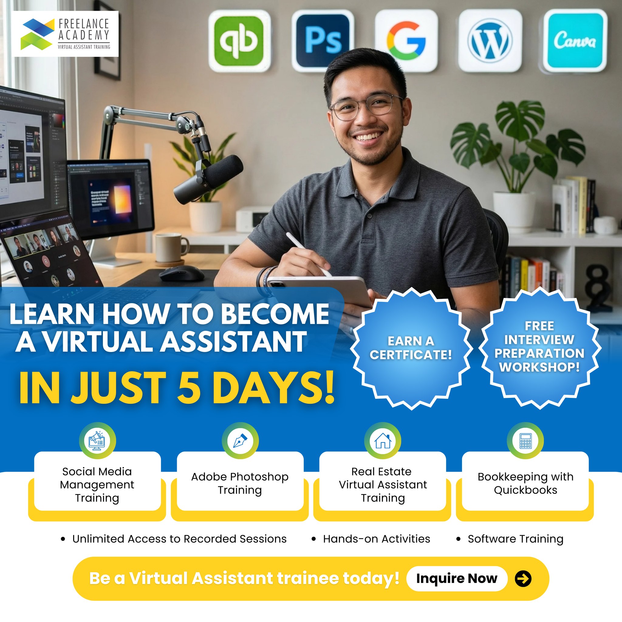 Freelance Academy - Virtual Assistant Training Facebook ad
