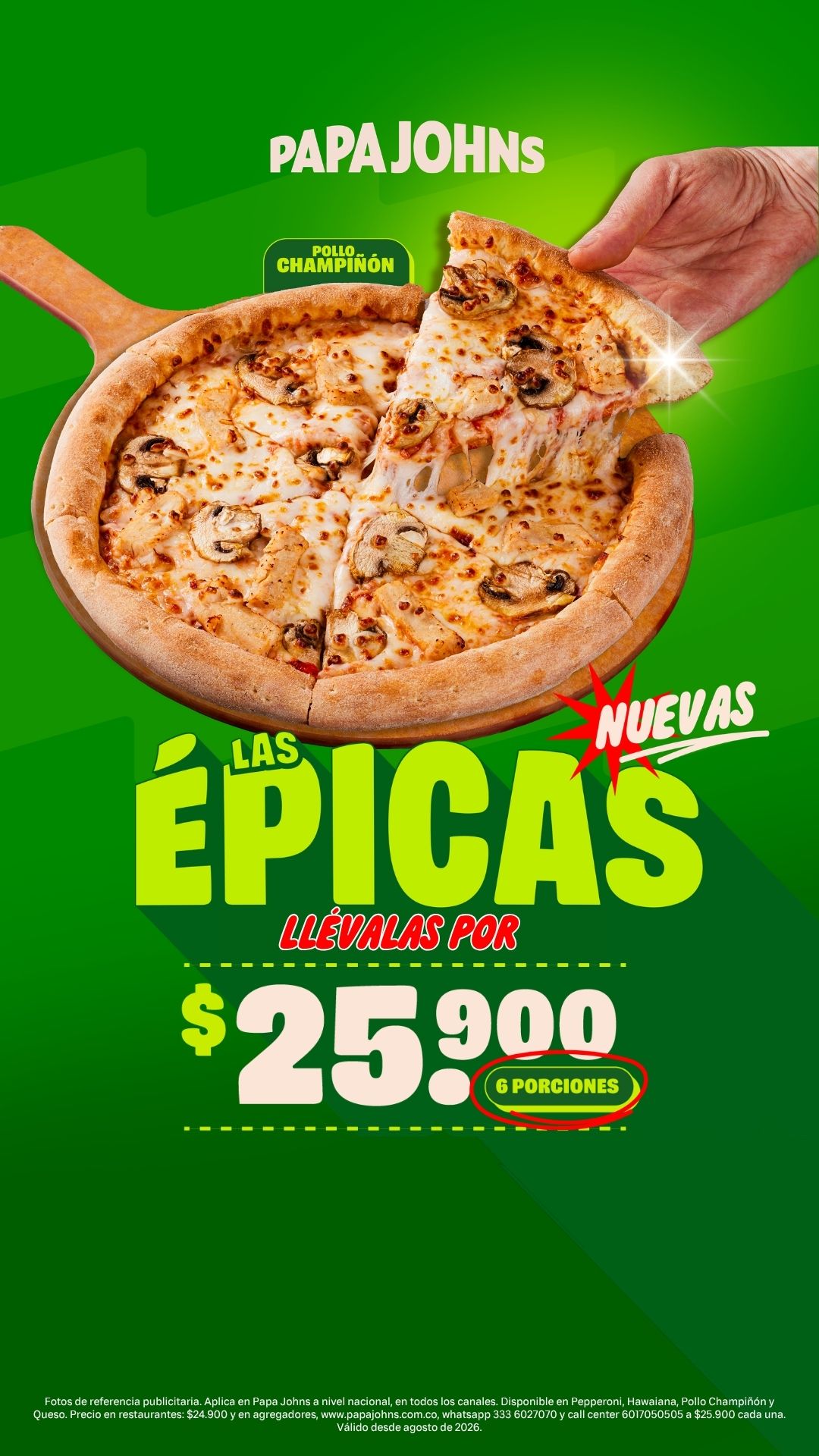 Papa John's Colombia Facebook ad