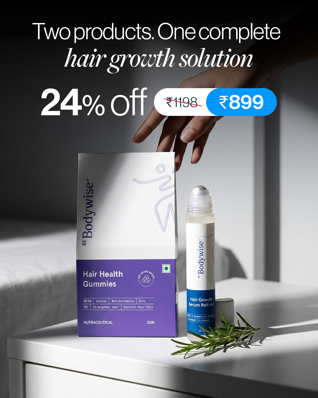 Be Bodywise Facebook ad: 90% women saw reduction in hair fall and new hair growth!