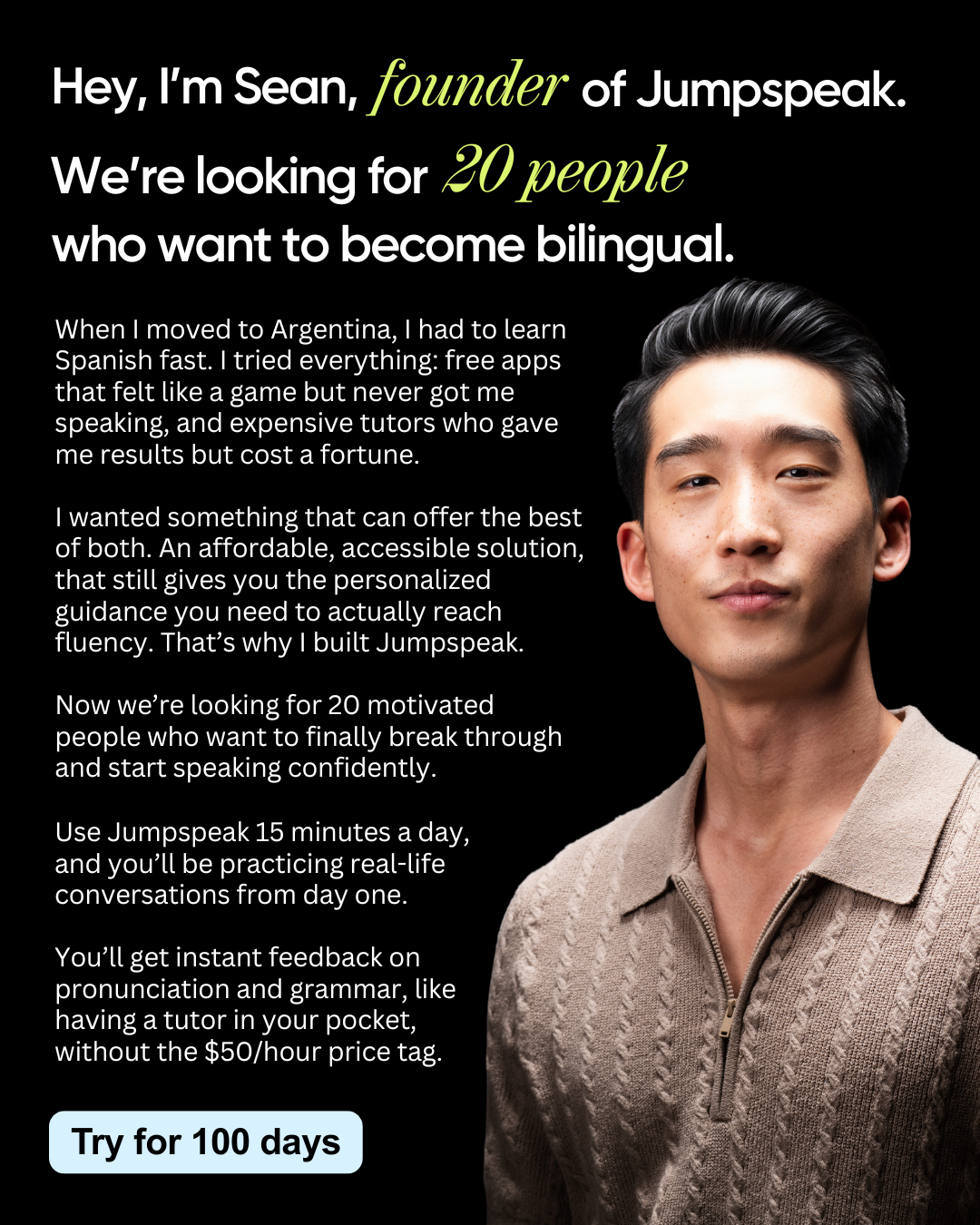 Sean Kim Facebook ad
