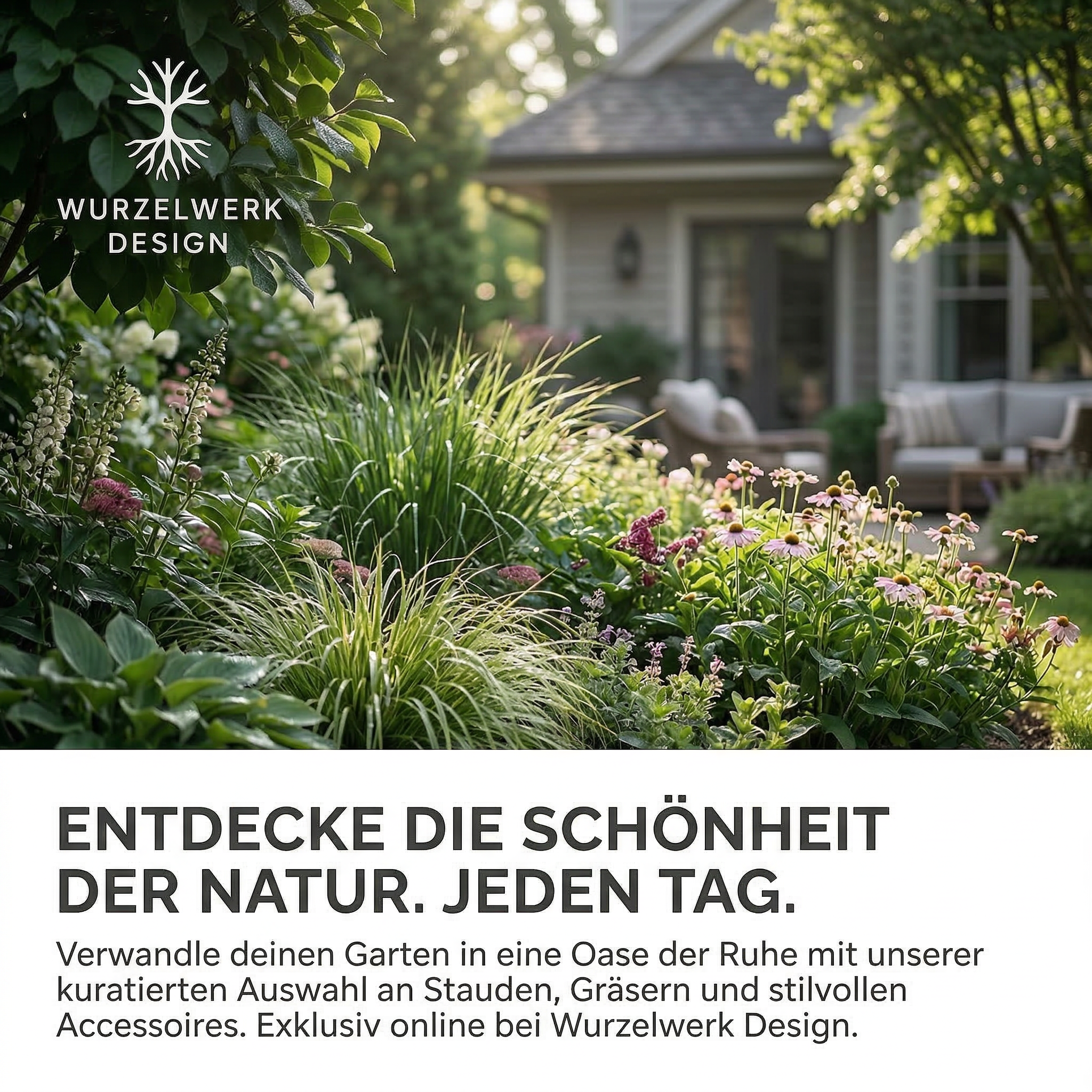 WurzelwerkDesign Facebook ad: Blühende Beete leicht gemacht!