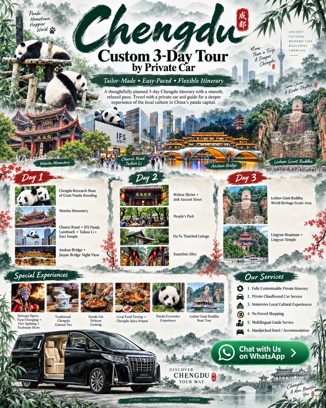 Panda Guide Private Tours Facebook ad: Customize Your Chengdu Journey