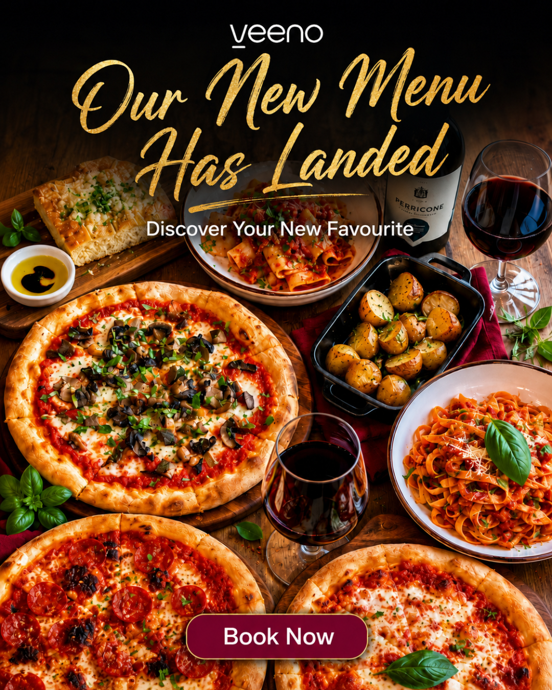 Veeno - Italian Wine Bar & Kitchen Facebook ad: Veeno’s New Menu Is Here