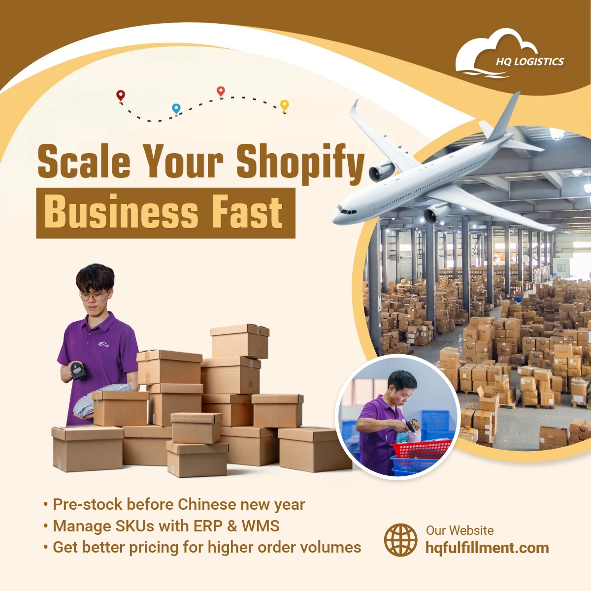 HQ Dropship agent Facebook ad: Message us to get a free quote.