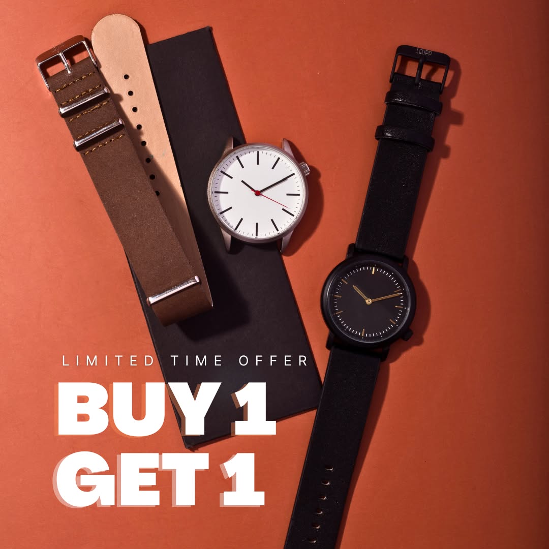 LEUPP Facebook ad: Buy One, Get One Free Watch Deal!