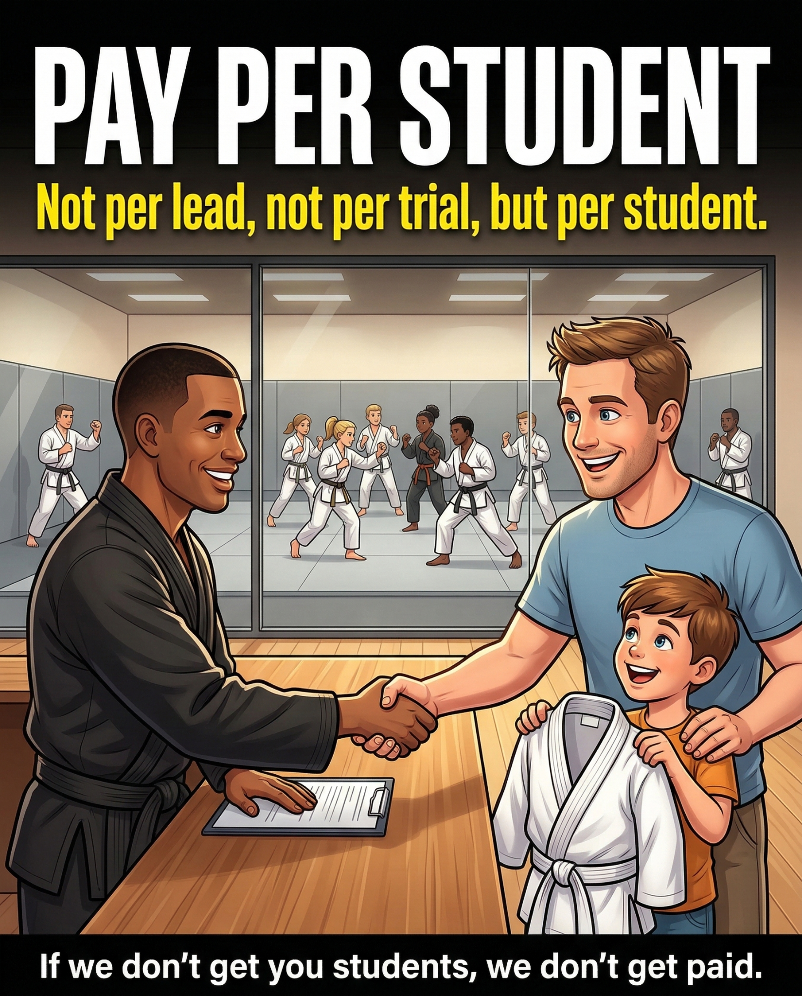Martial Consulting Facebook ad: You teach, we fill your classes!