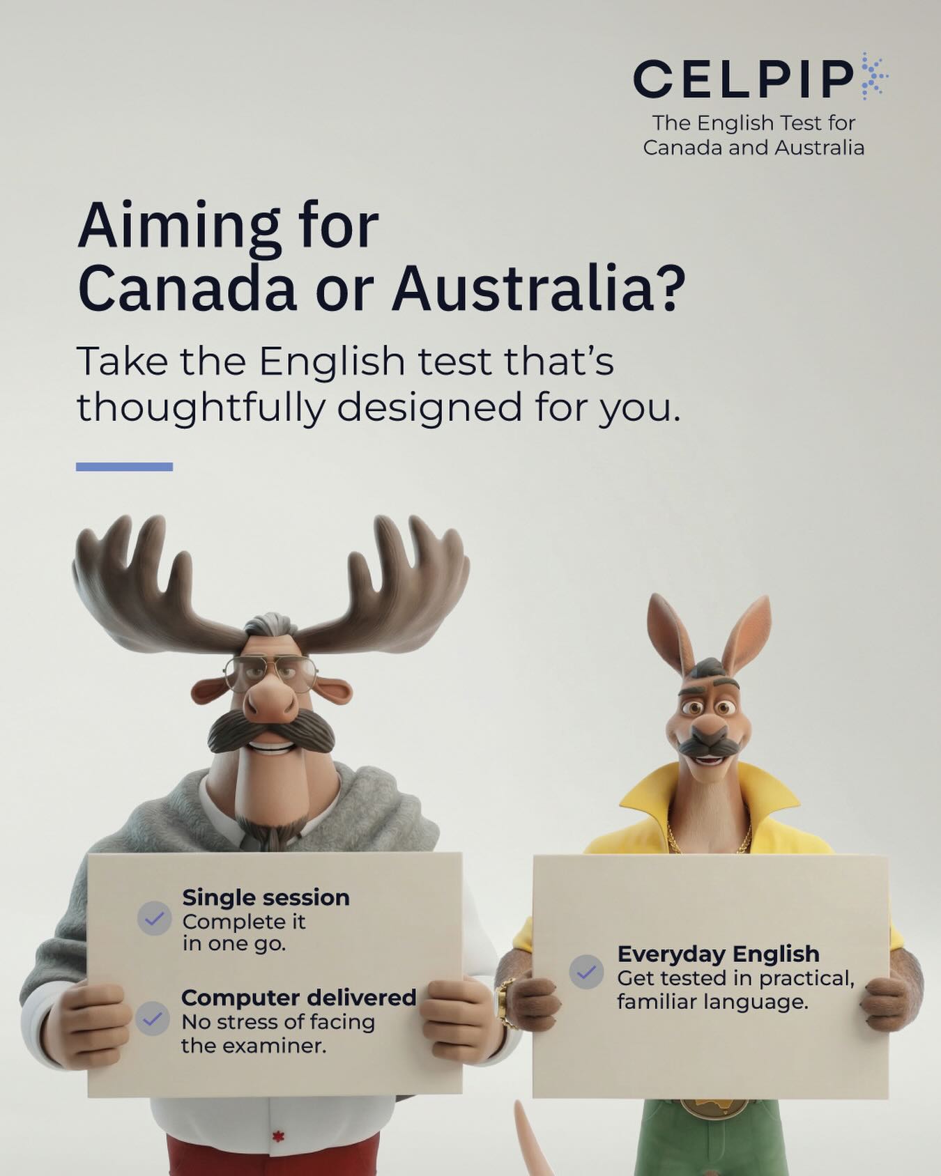Celpip Test India Facebook ad: CELPIP: English Exam for Canada & Australia | Fast Results