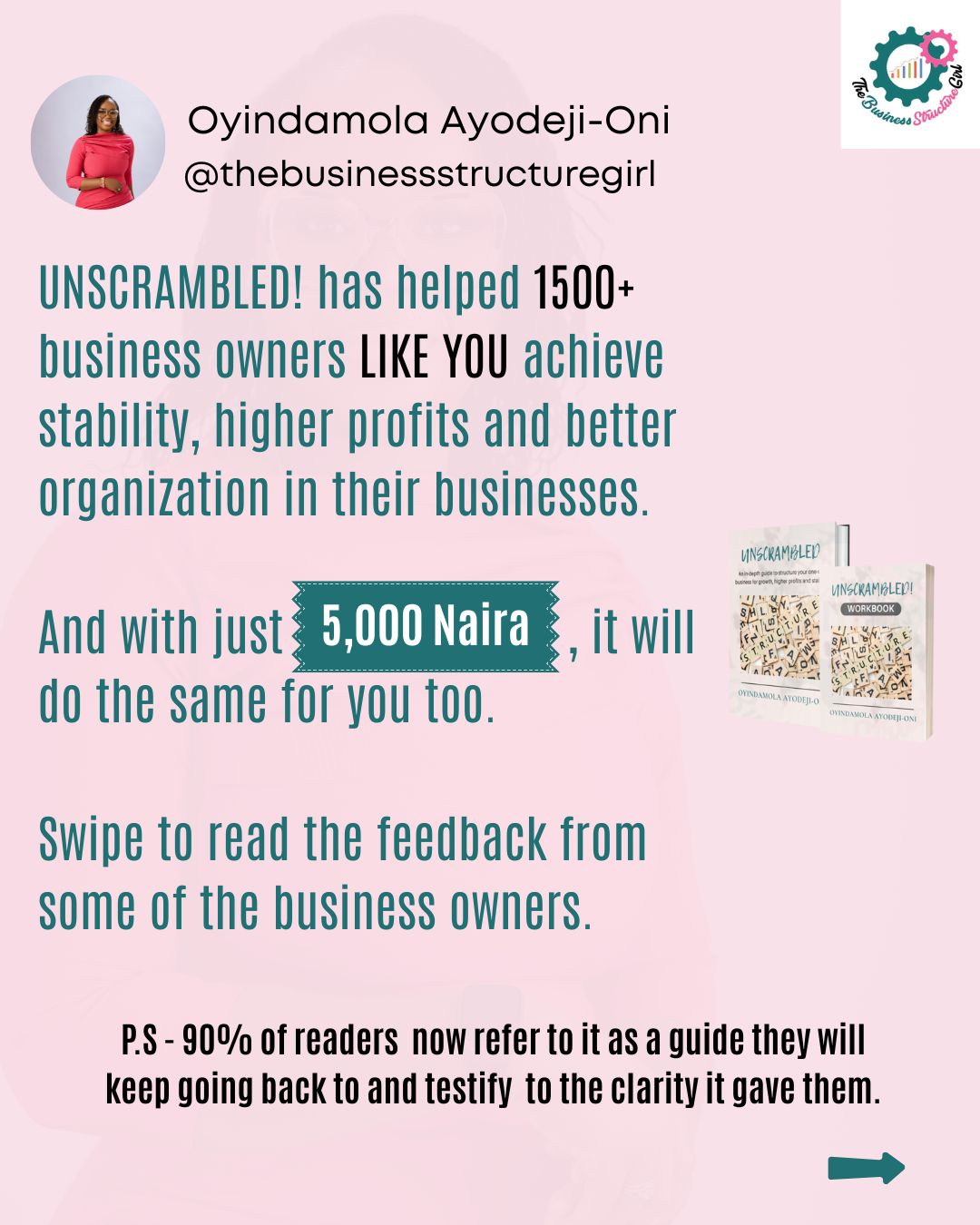 The Business Structure Girl Facebook ad: Running a stable and profitable business as a…