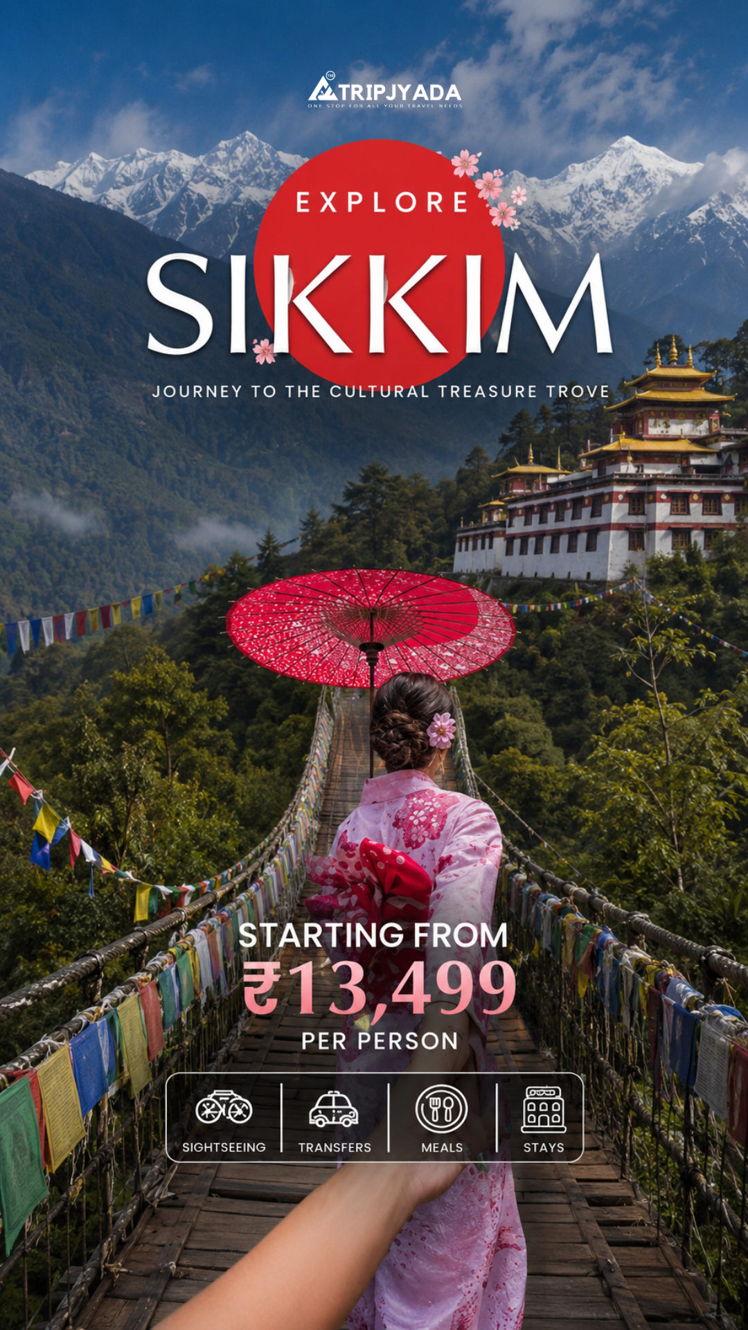 Sikkim Darjeeling Tourism Facebook ad: 6N/7D Sikkim Tour, Offer Ends Soon!