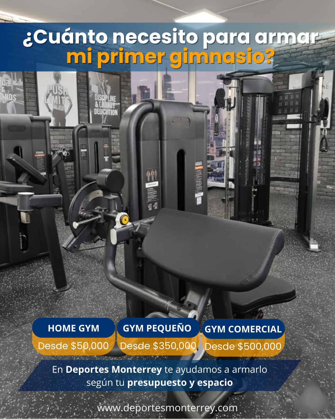 Deportes Monterrey Facebook ad: Cotiza tu Gym