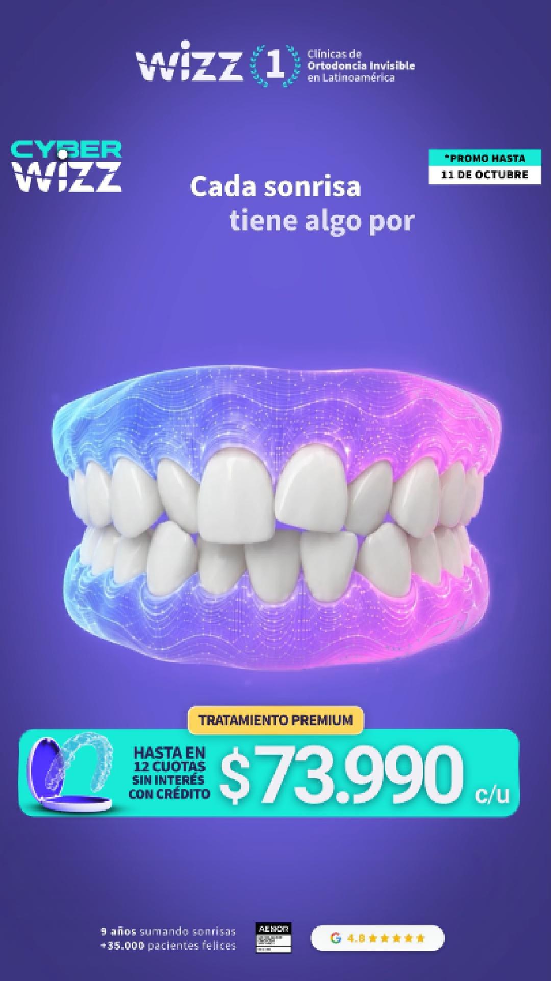 Wizz Chile Facebook ad: Corrige tu sonrisa con alineadores invisibles guiados por…