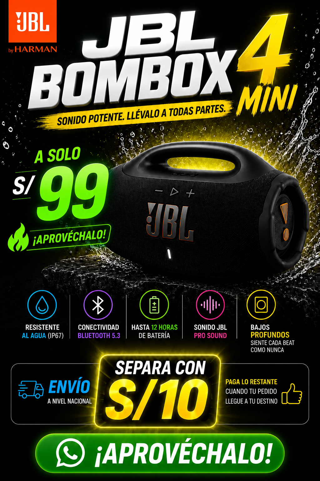 Llouss Importaciones Facebook ad: JBL BOMBOX 4 MINI A S/99