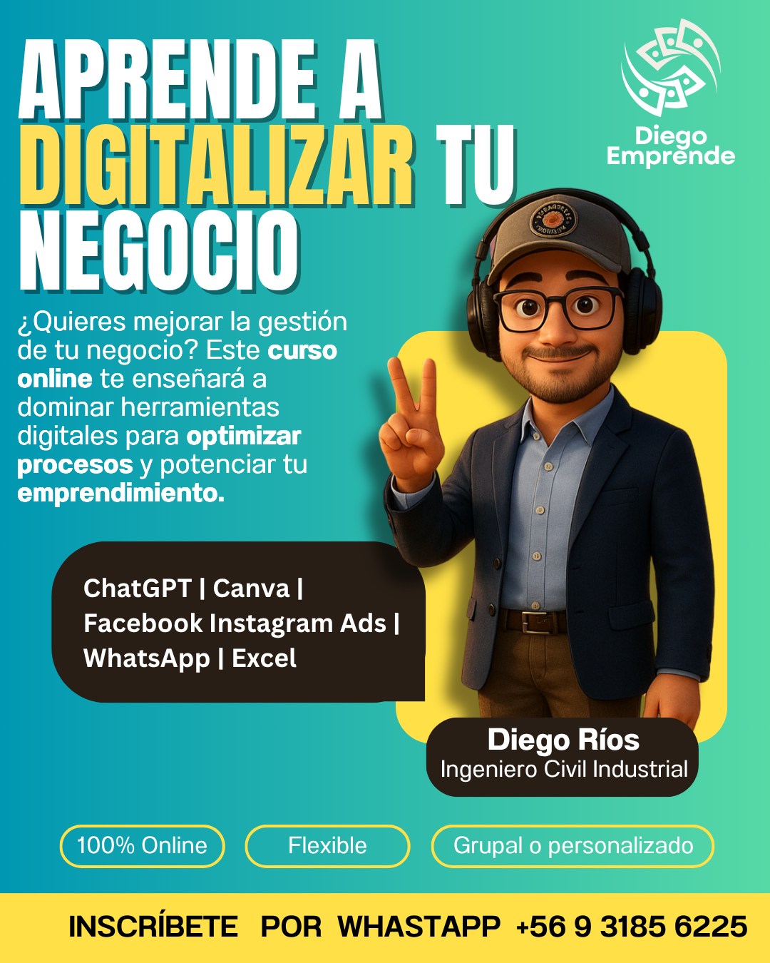 Cursos "Emprende Fácil" e "Inteligencia Artificial" Facebook ad