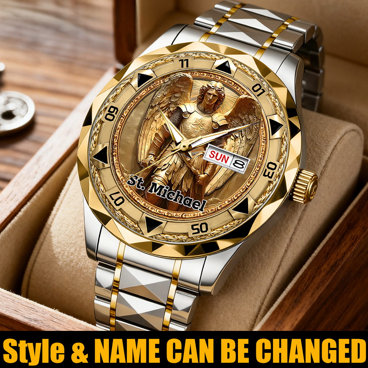 MyHeartify Facebook ad: St. Michael The Archangel Watch - Personalized Name Watch…