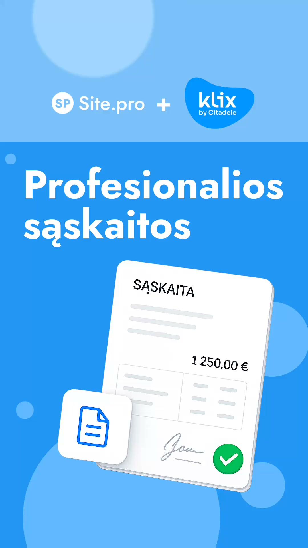 Site.pro - Apskaitos programa ir ERP Facebook ad: Greitesni apmokėjimai jūsų verslui