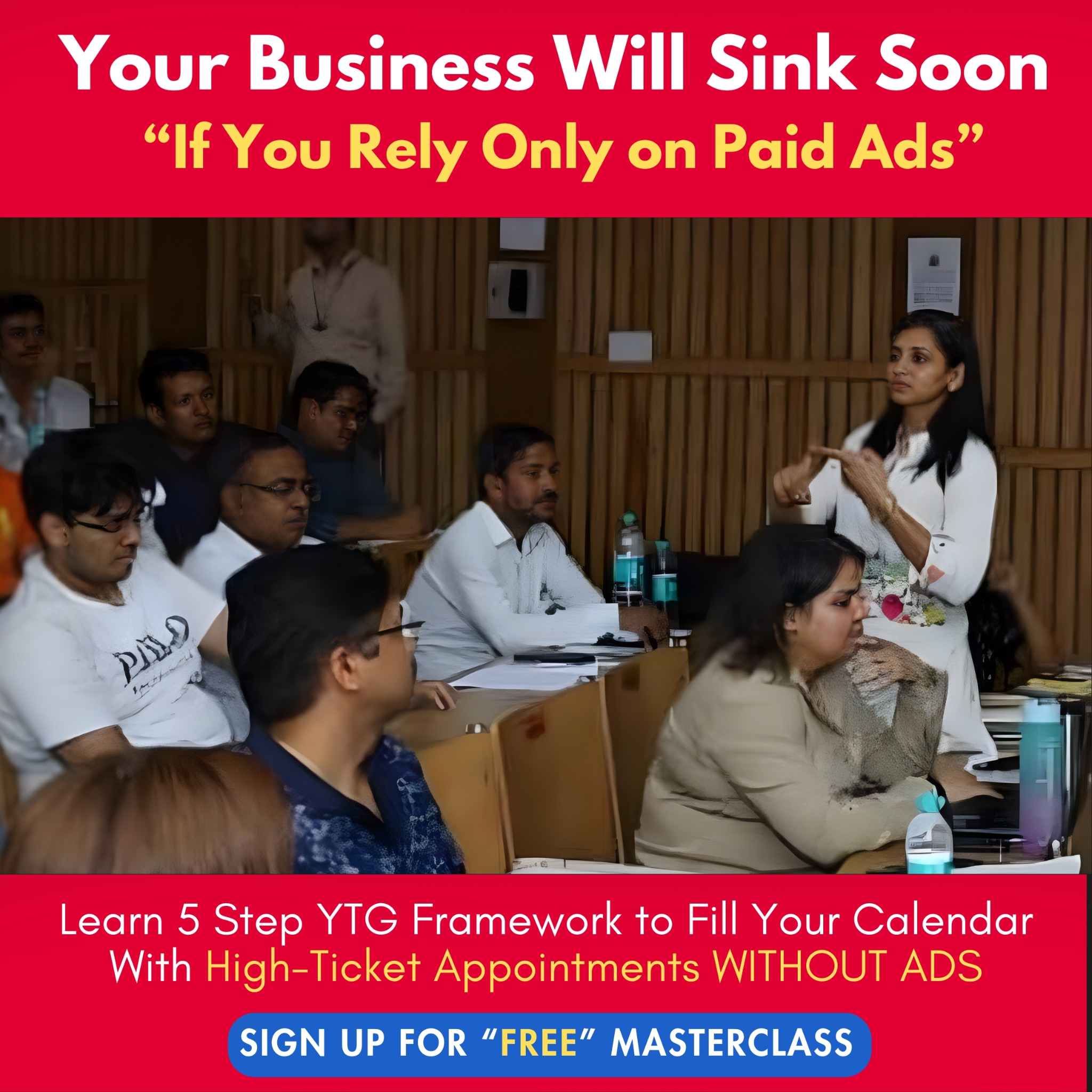 Dimple Anand’s YouTube Genius Club Facebook ad: Your Business Dies When Ads Stop -