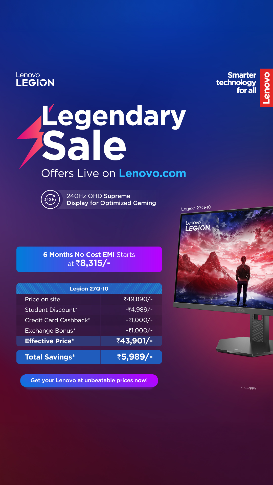 Lenovo India Facebook ad