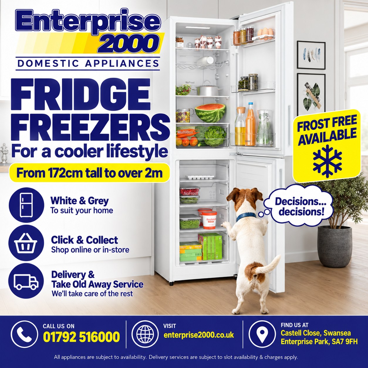 Enterprise2000 Facebook ad: Looking for a new fridge freezer?