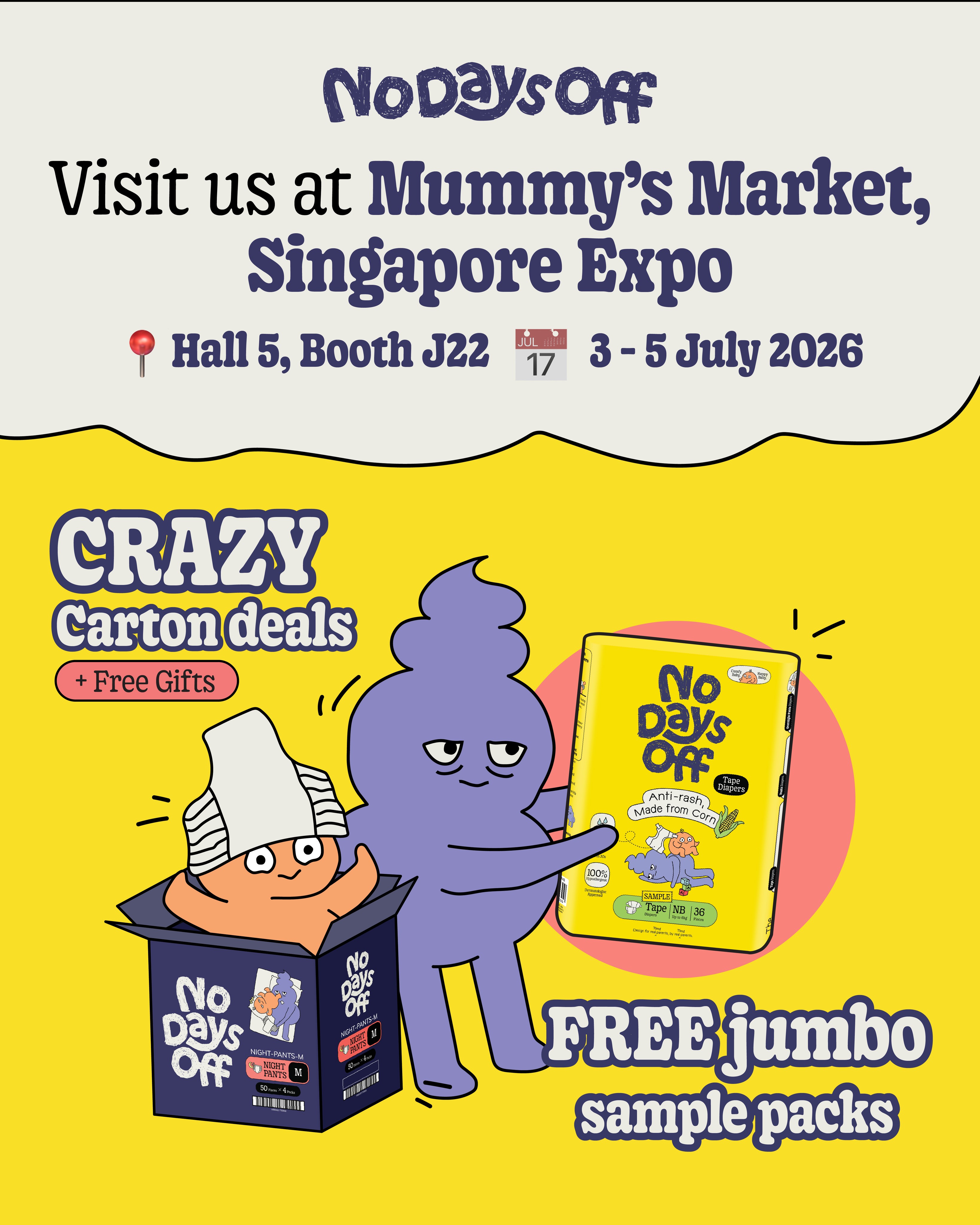 No Days Off Diapers Singapore Facebook ad