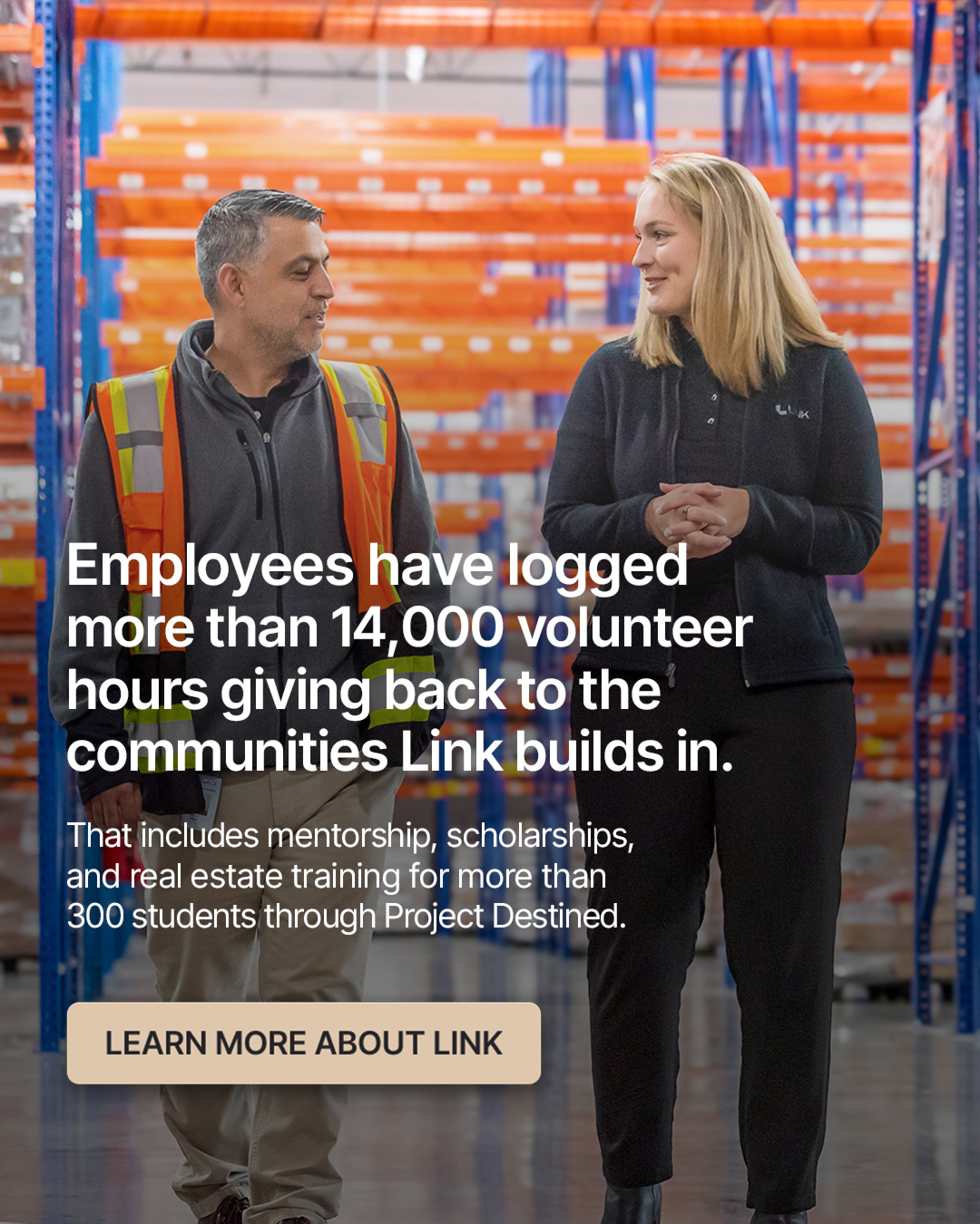 Link Logistics Real Estate Facebook ad: Warehouse Space. Closer to Your Customers.