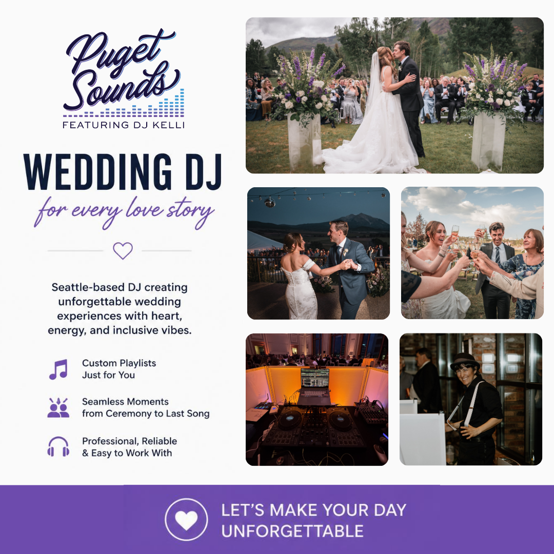 Puget Sounds Event DJ Services Facebook ad from Jul 28, 2026
