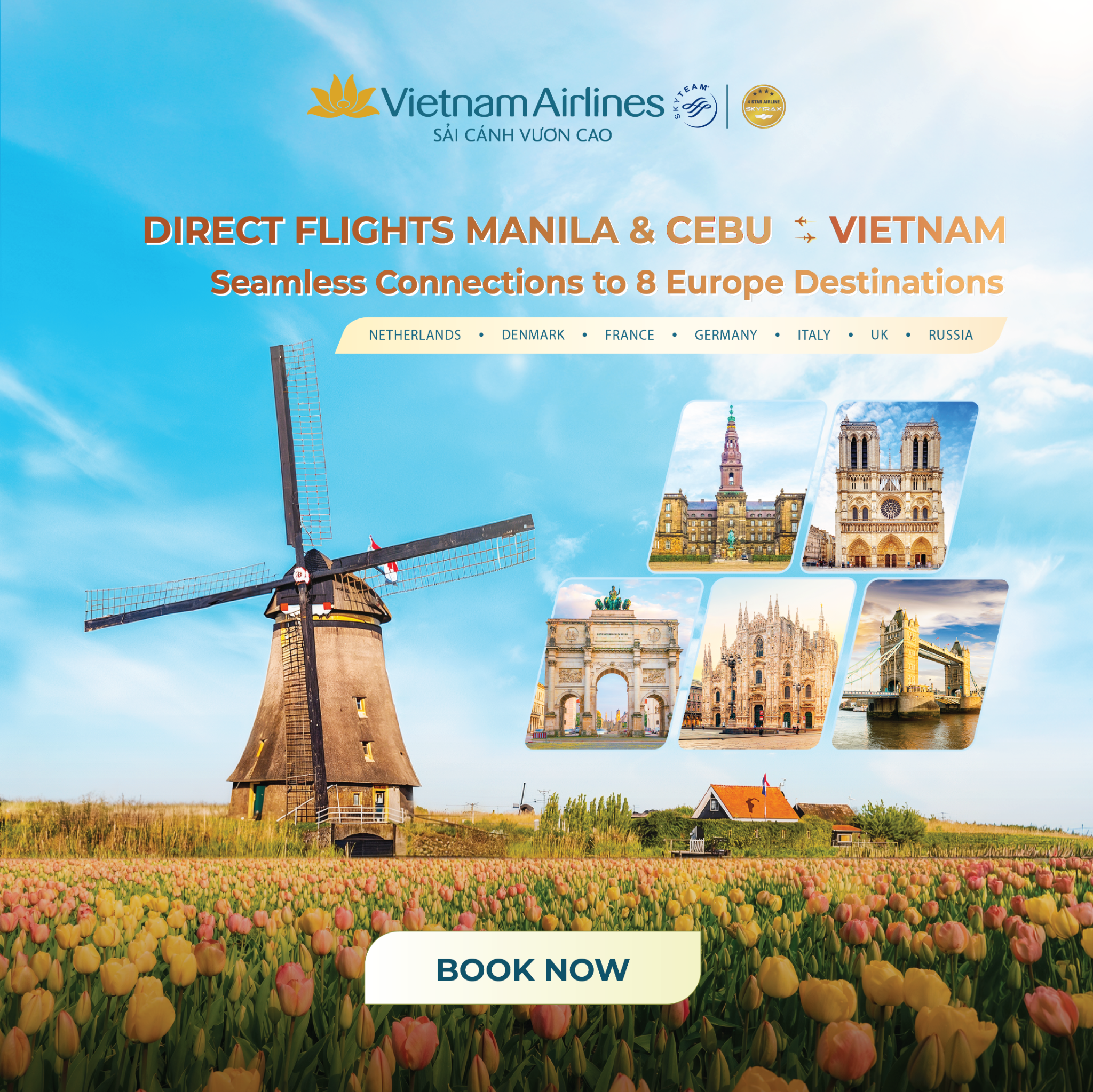 Vietnam Airlines Facebook ad: Seamless Europe Connections