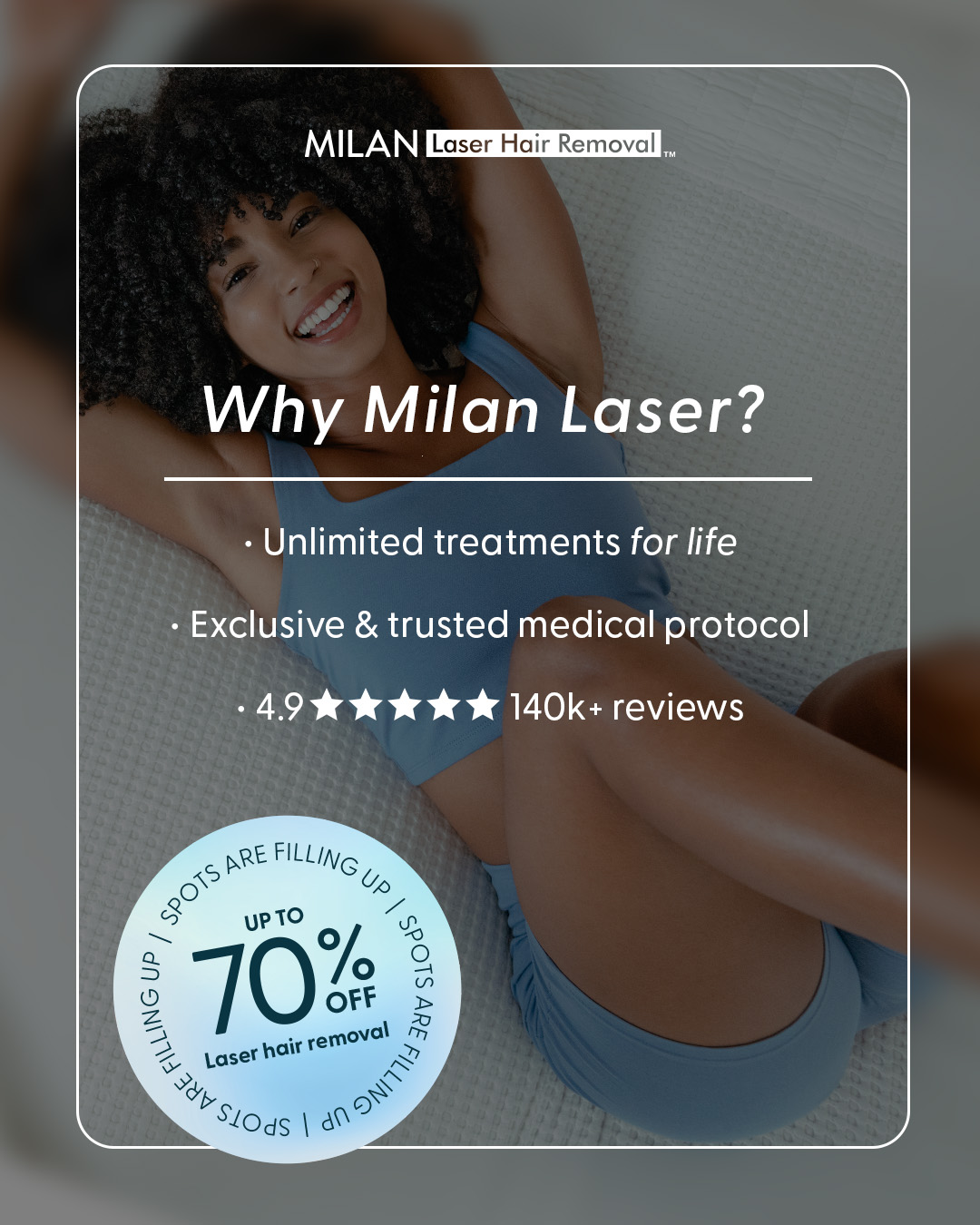 Milan Laser Hair Removal Facebook ad