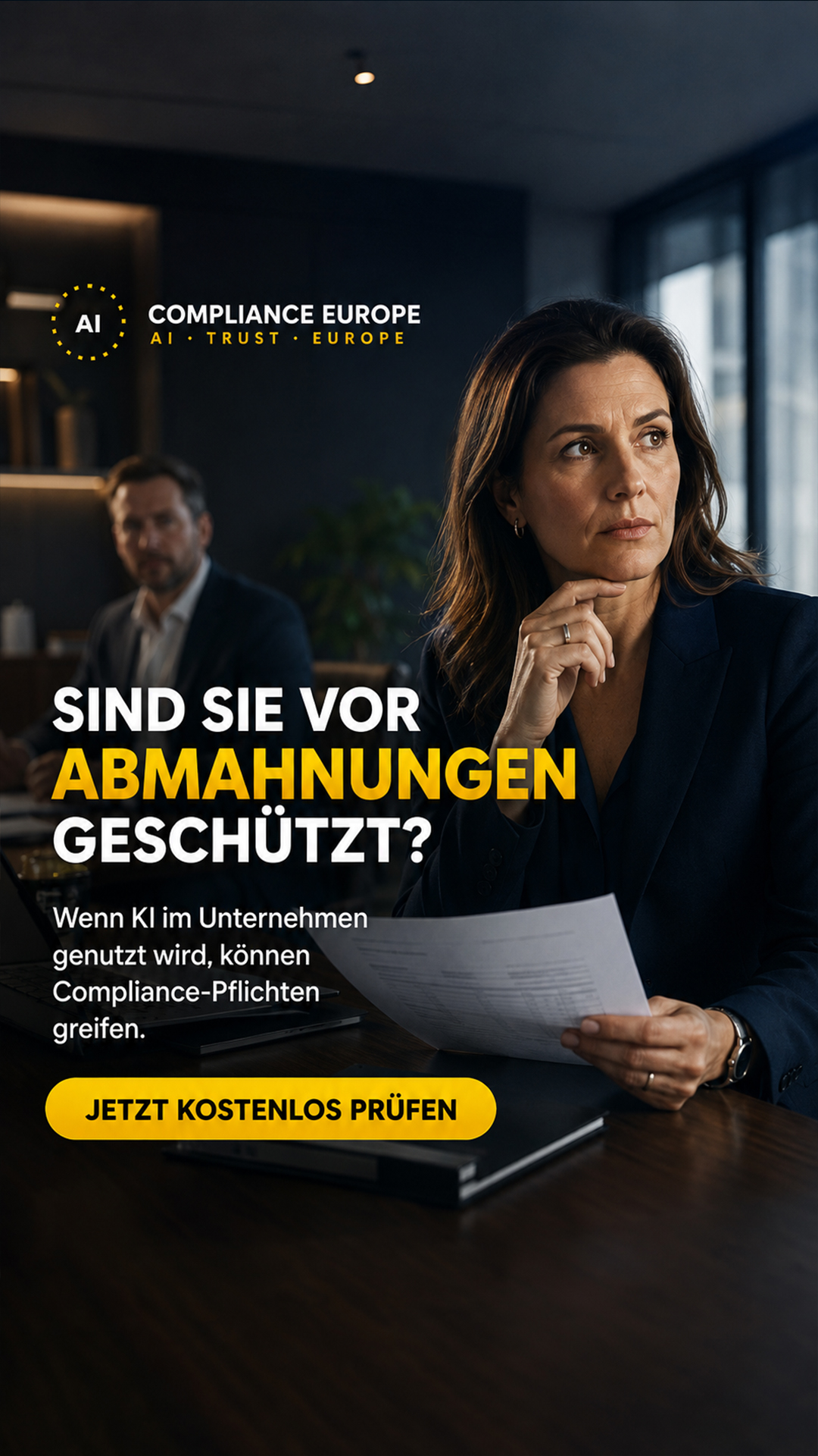 AI Compliance Europe Facebook ad: KI im Einsatz? Compliance kostenlos prüfen