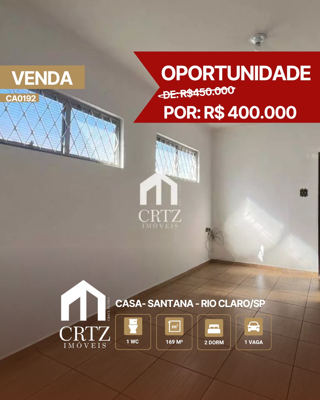 CRTZ Imóveis Facebook ad: Santana - Rio Claro/SP
