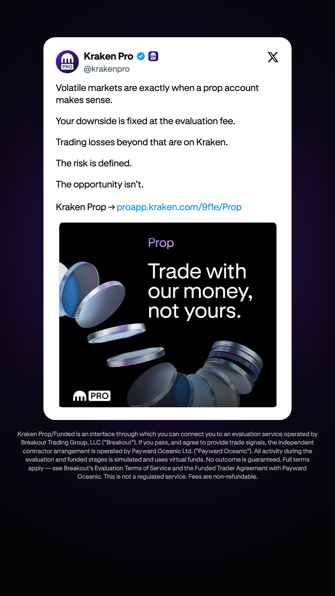 Kraken Digital Asset Exchange Facebook ad