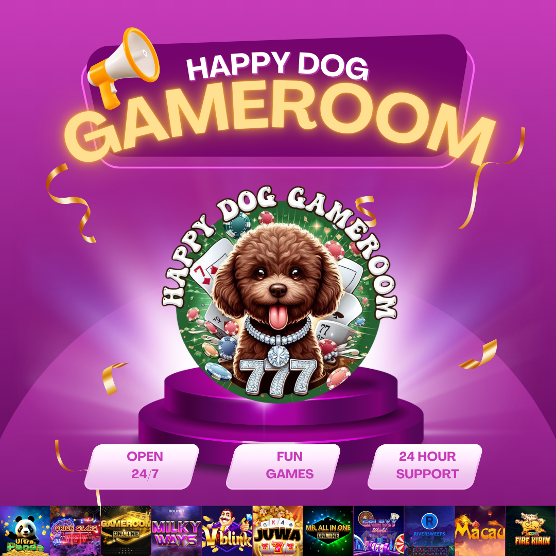 Happy Dog Gameroom Facebook ad: Get Started