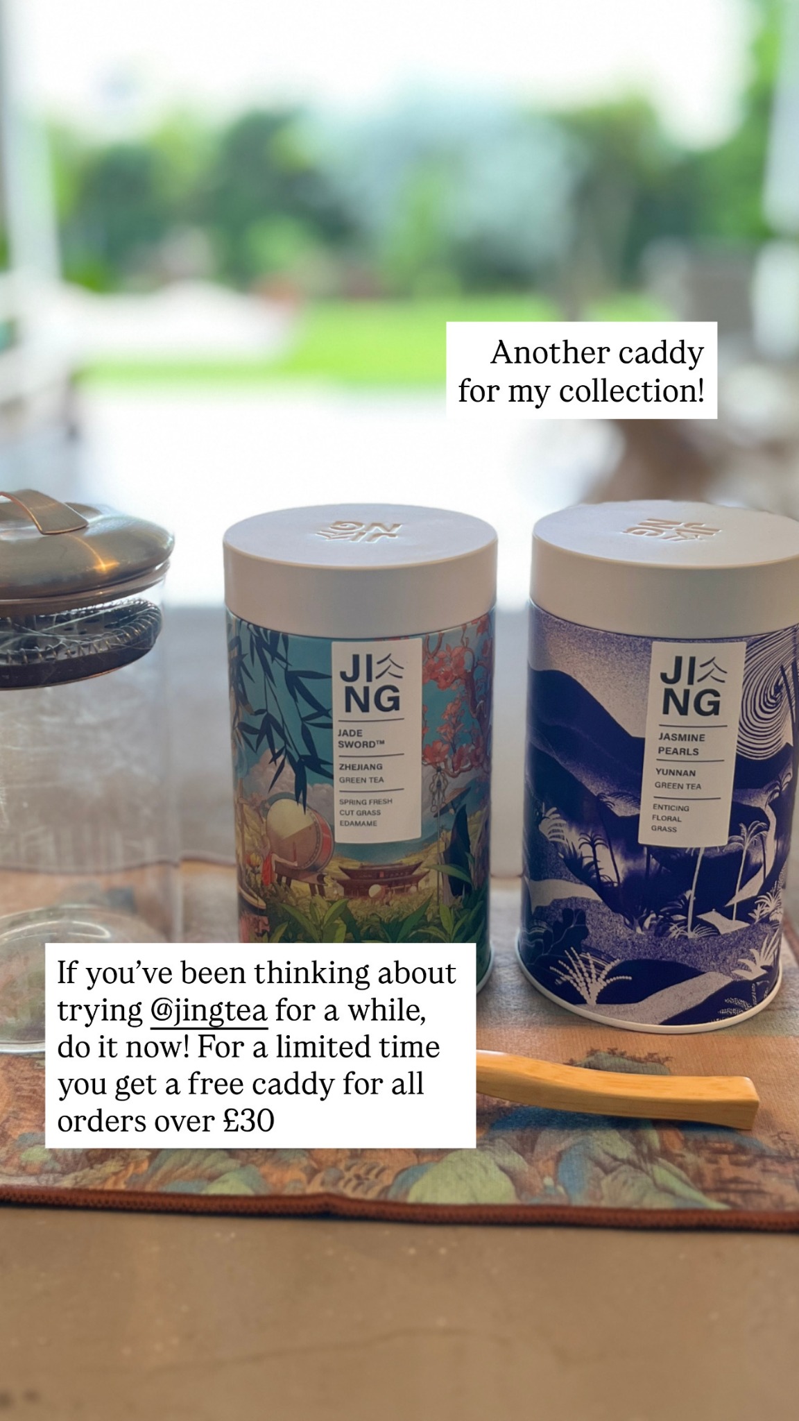 JING Tea Facebook ad: Free Caddy Over £30
