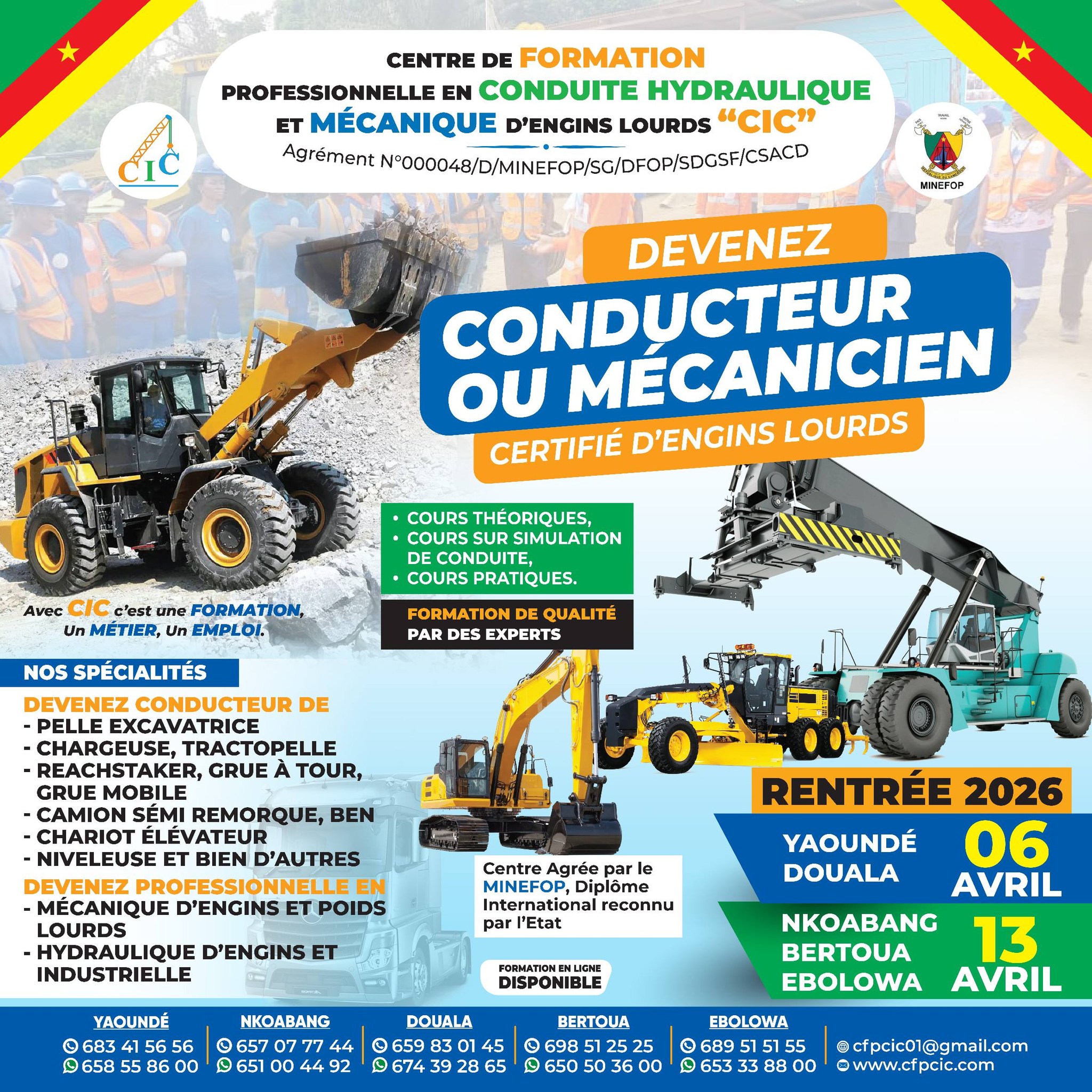 Cfp-CIC: Centre de Formation en Conduite et Mécanique d'Engins Lourds CIC Facebook ad: Formation opérateurs et mécaniciens d'équipements lourds…