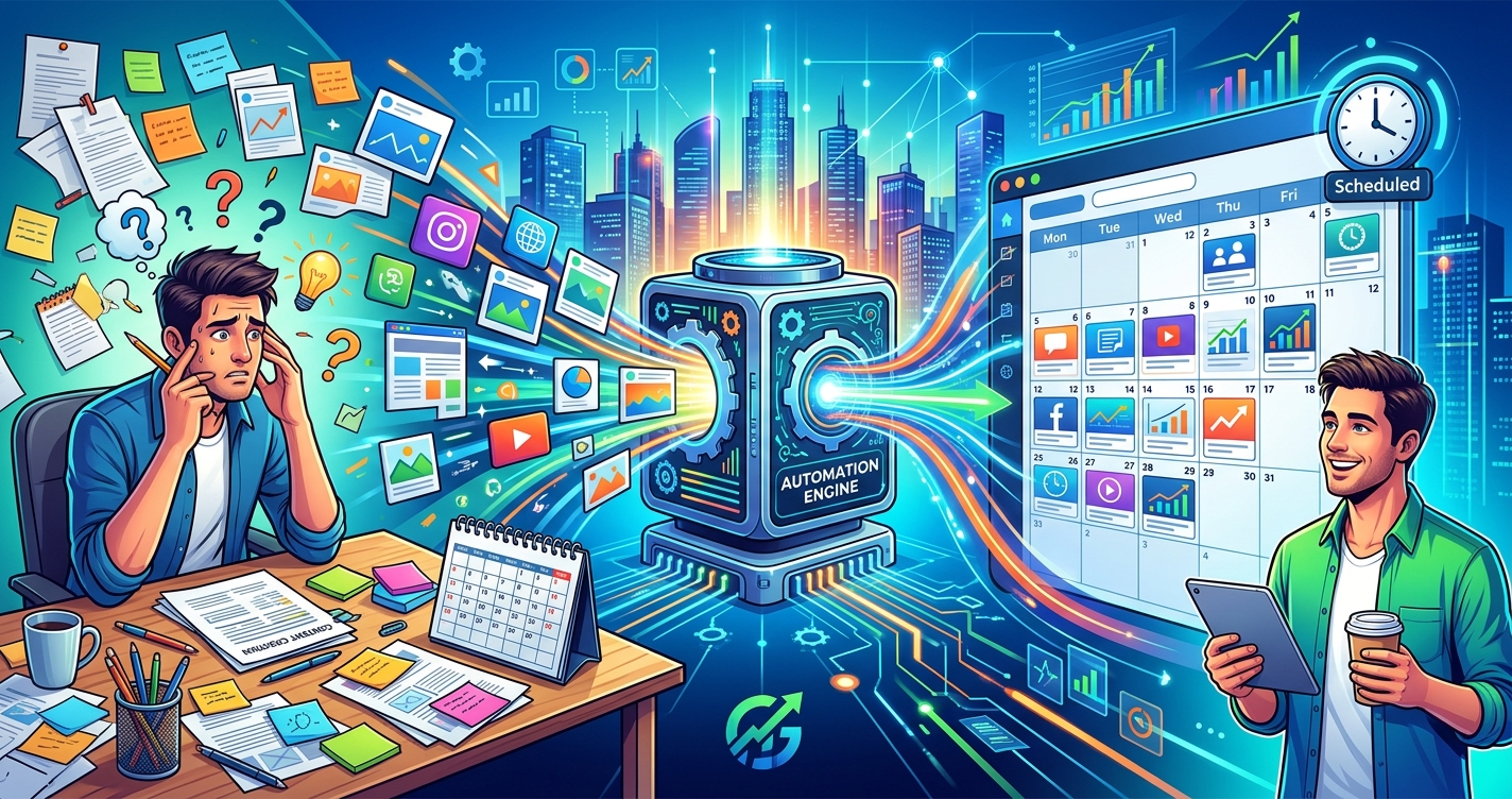 Growth Engine Hub Facebook ad: Growth Engine Hub, AI Content Marketing Automation