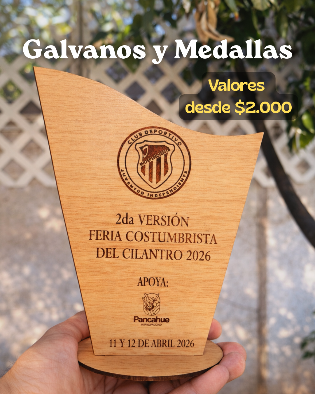 Sydgrafica Facebook ad: Galvanos, medallas y recuerdos personalizados