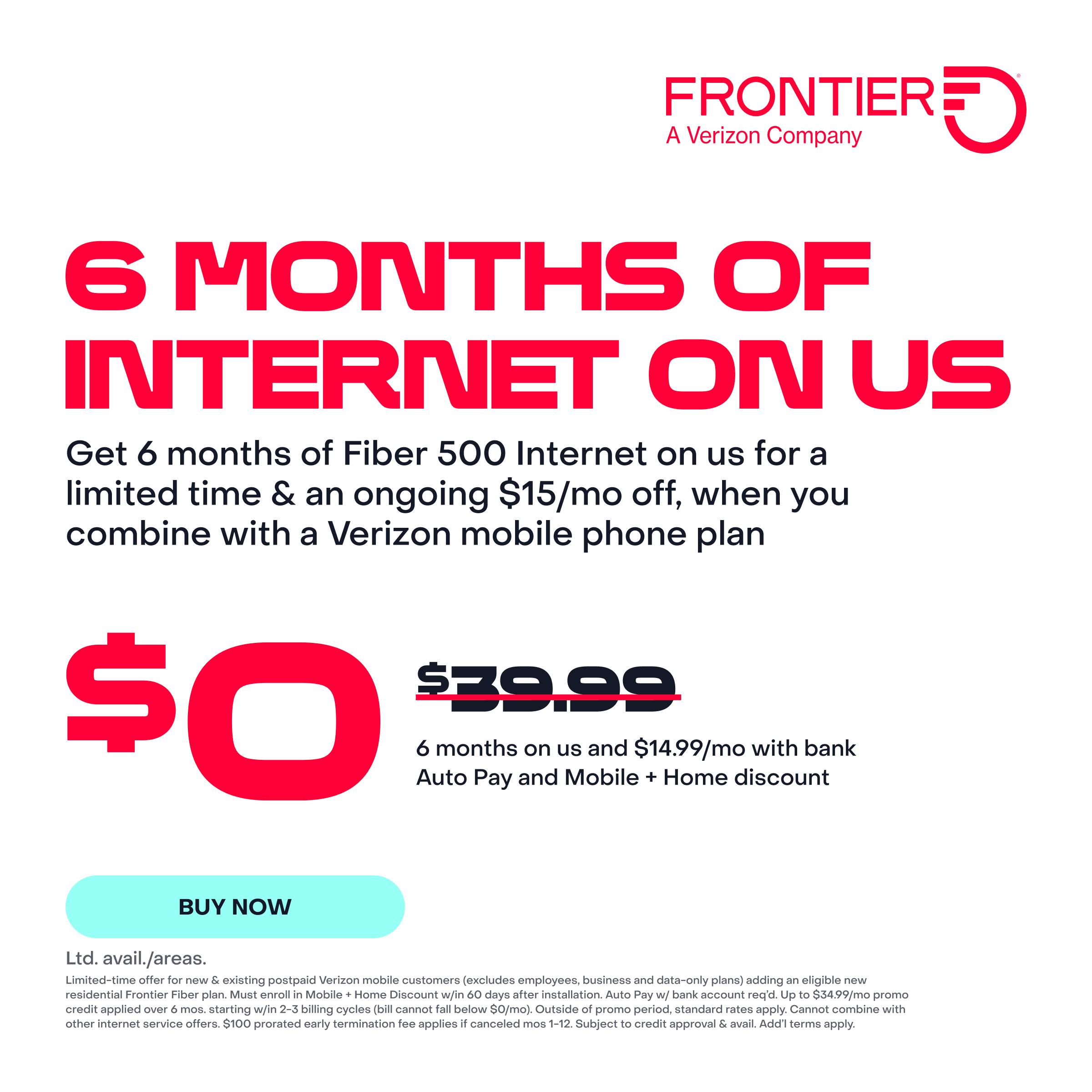 Frontier Internet Facebook ad
