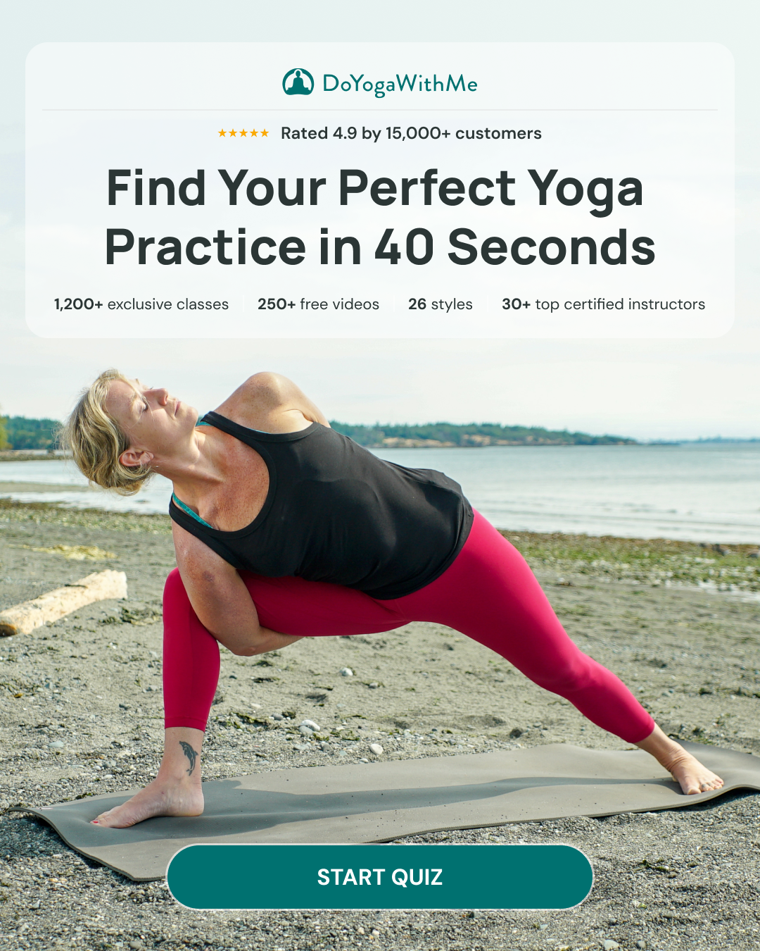 Do Yoga With Me - Online, On-Demand Yoga Facebook ad: Find Your Perfect Yoga Practice