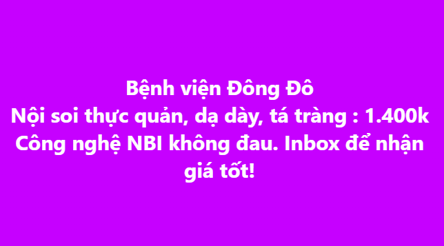Bệnh viện Đông Đô Facebook ad: Nhận ưu đãi ngay =>>