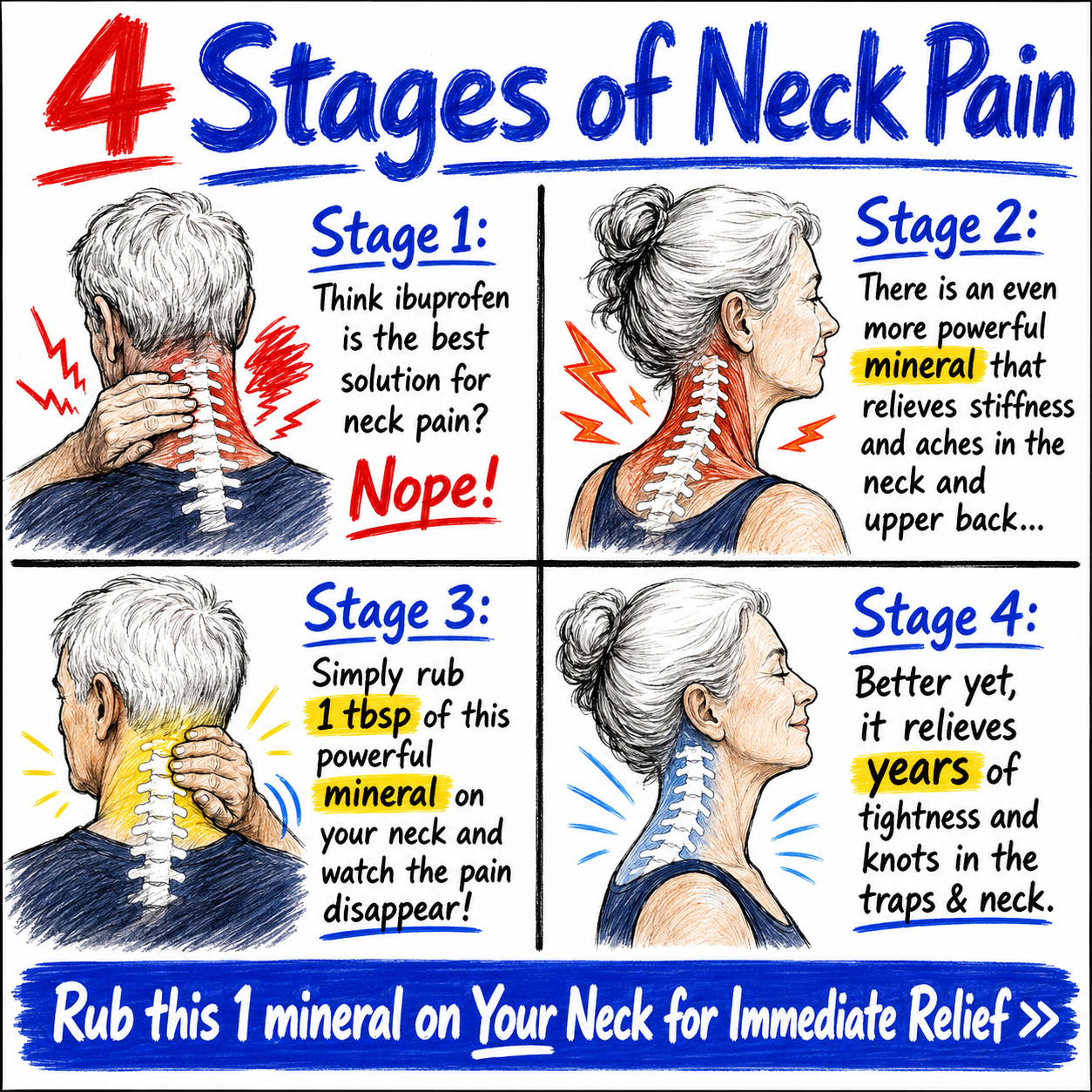 Linda Baker Facebook ad: Best Mineral to Reduce Neck Pain?