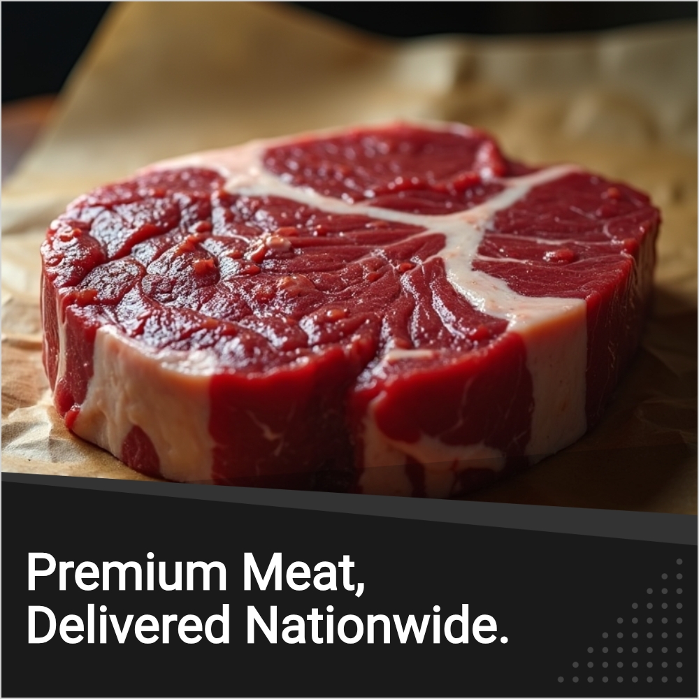 GoSearchable Express Facebook ad: Premium Meat Delivery Coast To Coast.