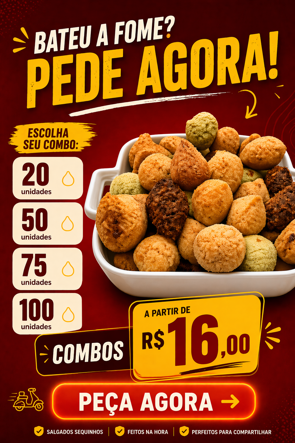 Salgaderia Dourados Facebook ad: O combo certo pra qualquer momento