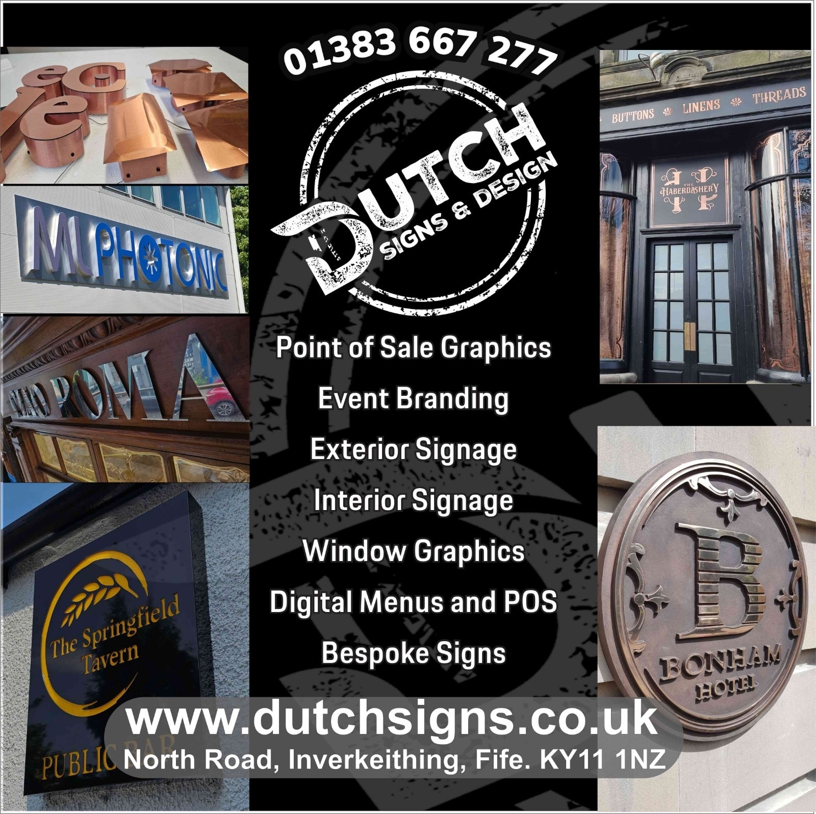 DUTCH SIGNS Facebook ad: 'Your Brand Is Our Business'