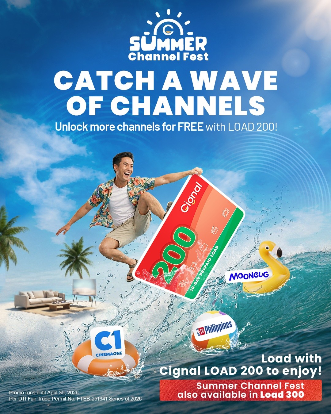 Cignal Facebook ad: Summer is here, so is the SUMMER CHANNEL…