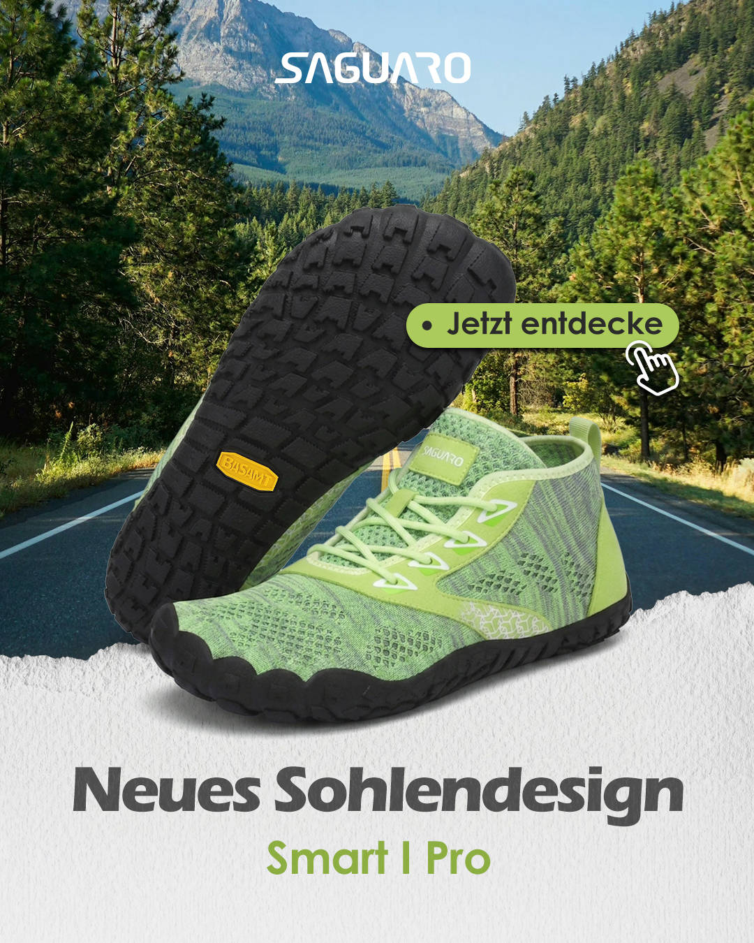 Saguaro De Facebook ad: Stadt. Wald. Büro. Ein Schuh.