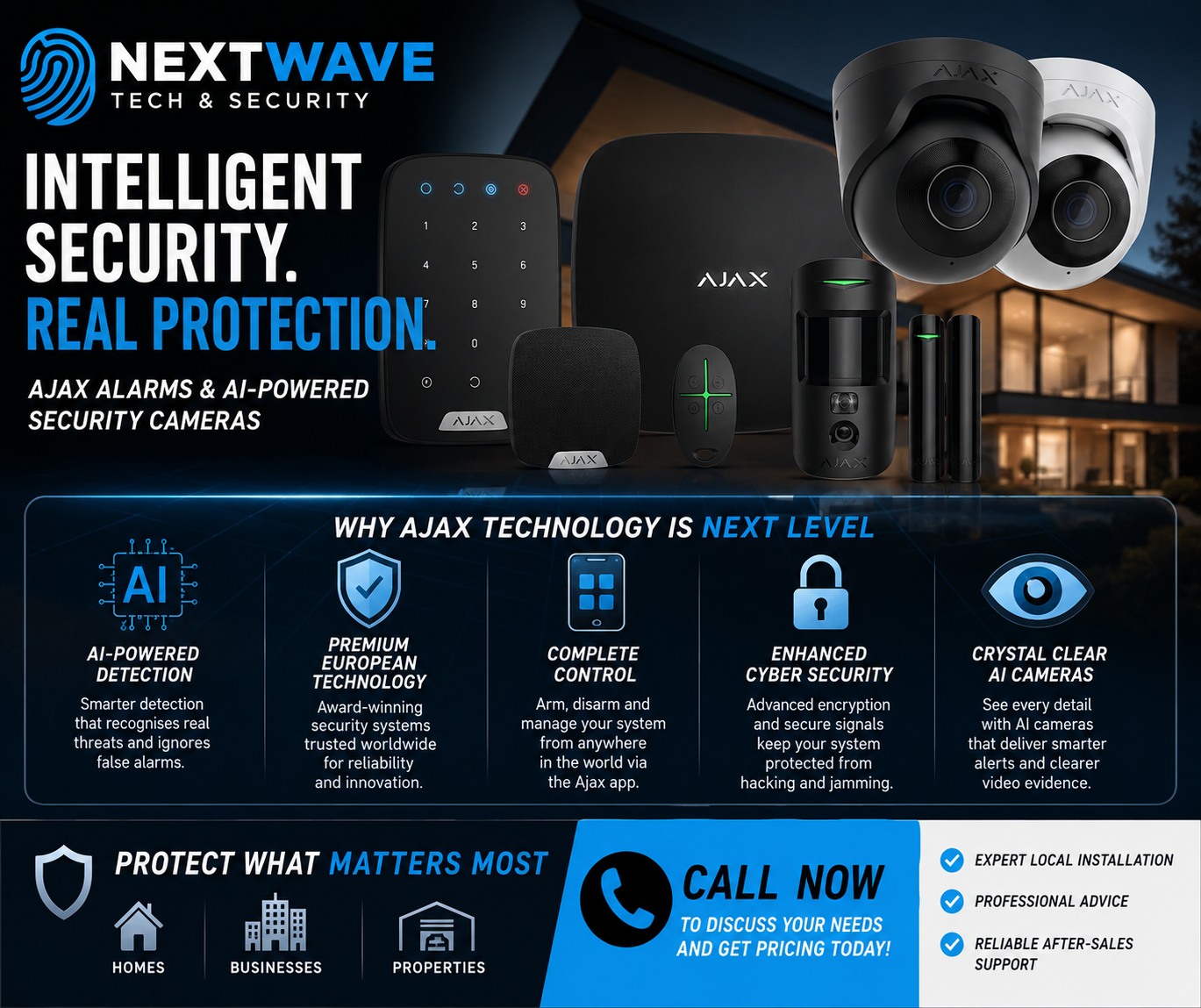NextWave Tech & Security Facebook ad: Upgrade To AI Security Protection