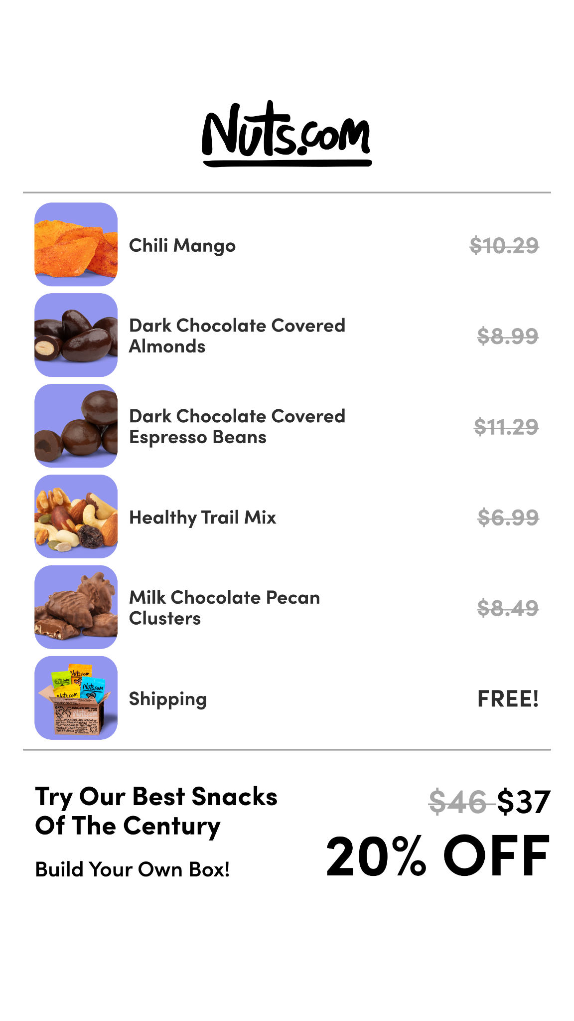 Nuts.com Facebook ad