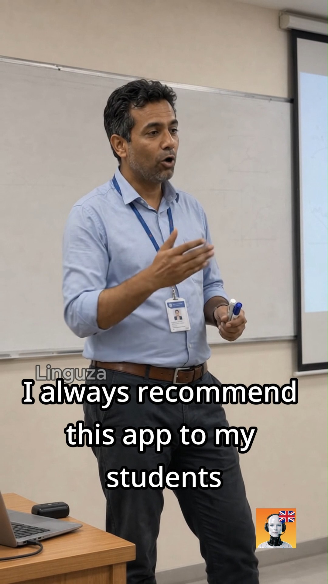 Linguza: AI English Tutor Facebook ad: Try free now!